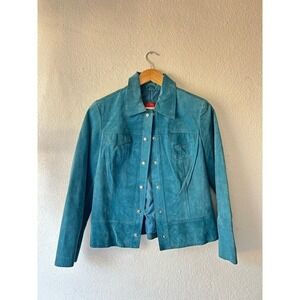 Valerie Steven’s Teal Suede Leather Jacket